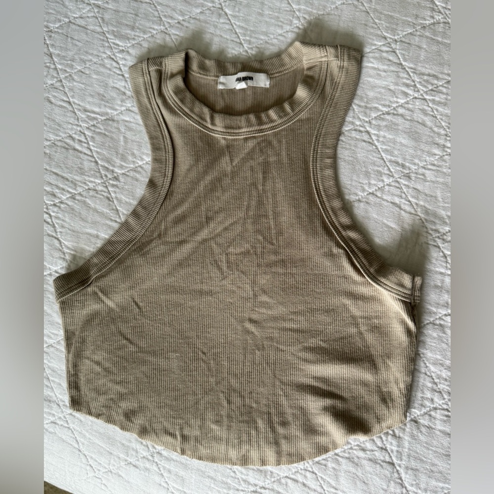 Joah Brown Tan Ribbed Tank Top